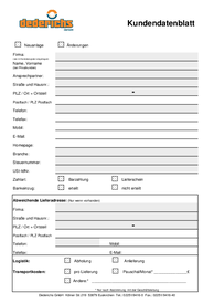 Kundendatenblatt